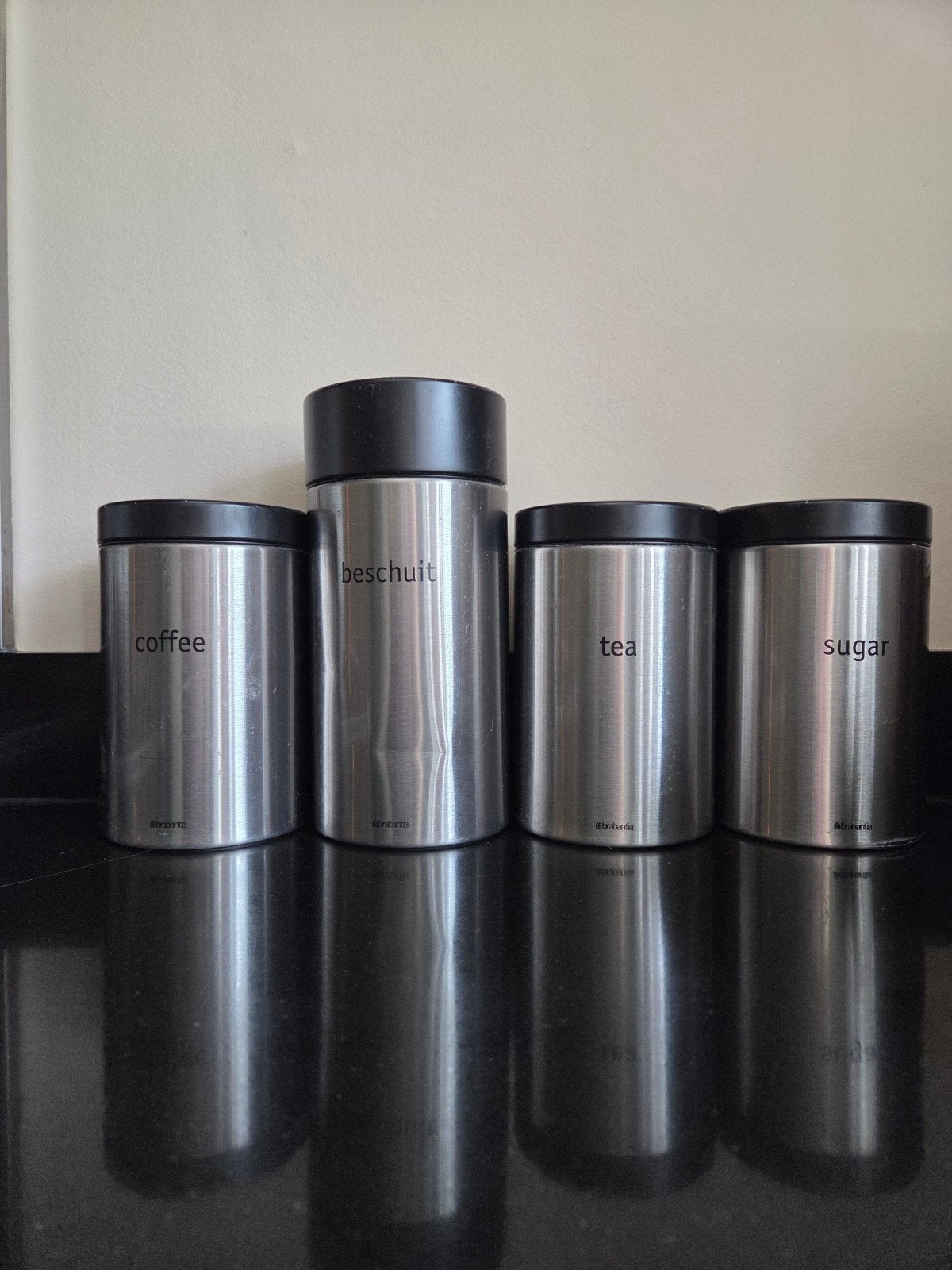Brabantia voorraadpotten set, Gebruikt, Zilver, Ophalen of Verzenden, Voorraadpot