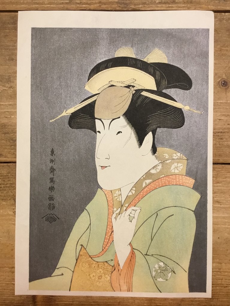 Japanse houtblok prent, Antiek en Kunst, Kunst | Niet-Westerse kunst, Wanddecoratie, Verzenden, Handgemaakt, Papier/karton