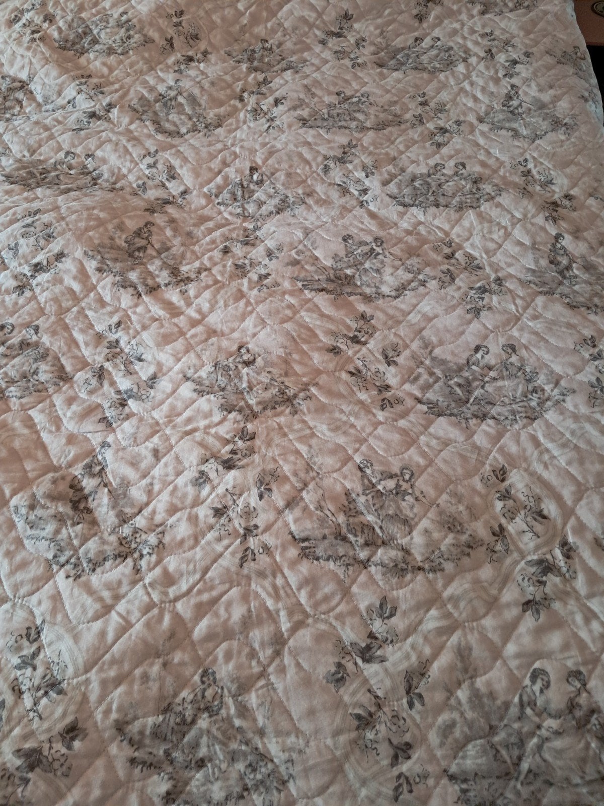 1 Pers. Sprei met Romantisch Motief Toile de Jouy, Ophalen of Verzenden, Eenpersoons, Overige typen