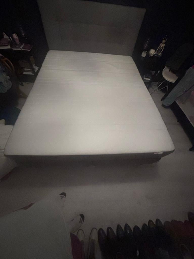 IKEA HÖVÅG matras en ESPEVÄR  boxspring 160x200 cm, Ophalen, Gebruikt, Tweepersoons, 200 cm
