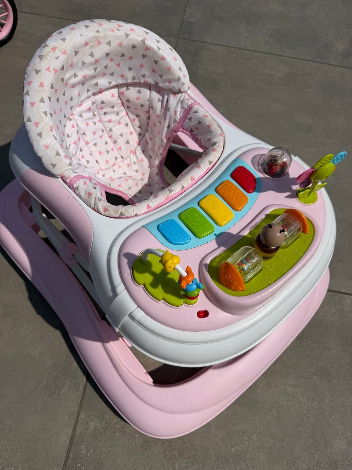 Roze qute Q-Cooper Loopstoel met Speelpaneel, Ophalen, Gebruikt, Overige typen, Met geluid
