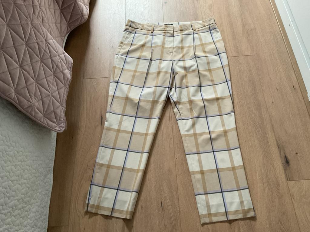 Nieuw: Claudia Sträter Geruite Broek - Maat 46, Beige, Maat 46/48 (XL) of groter, Ophalen of Verzenden, Zo goed als nieuw