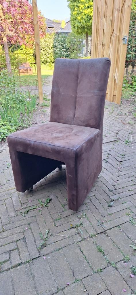 6 x eettafel stoelen GRATIS, Gebruikt, Bruin, Ophalen of Verzenden, Stof