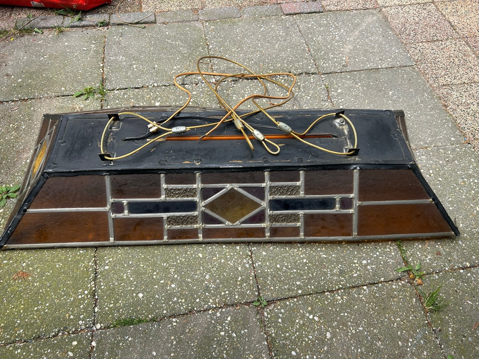 Vintage Tiffany-stijl glas-in-lood lampenkap, Ophalen