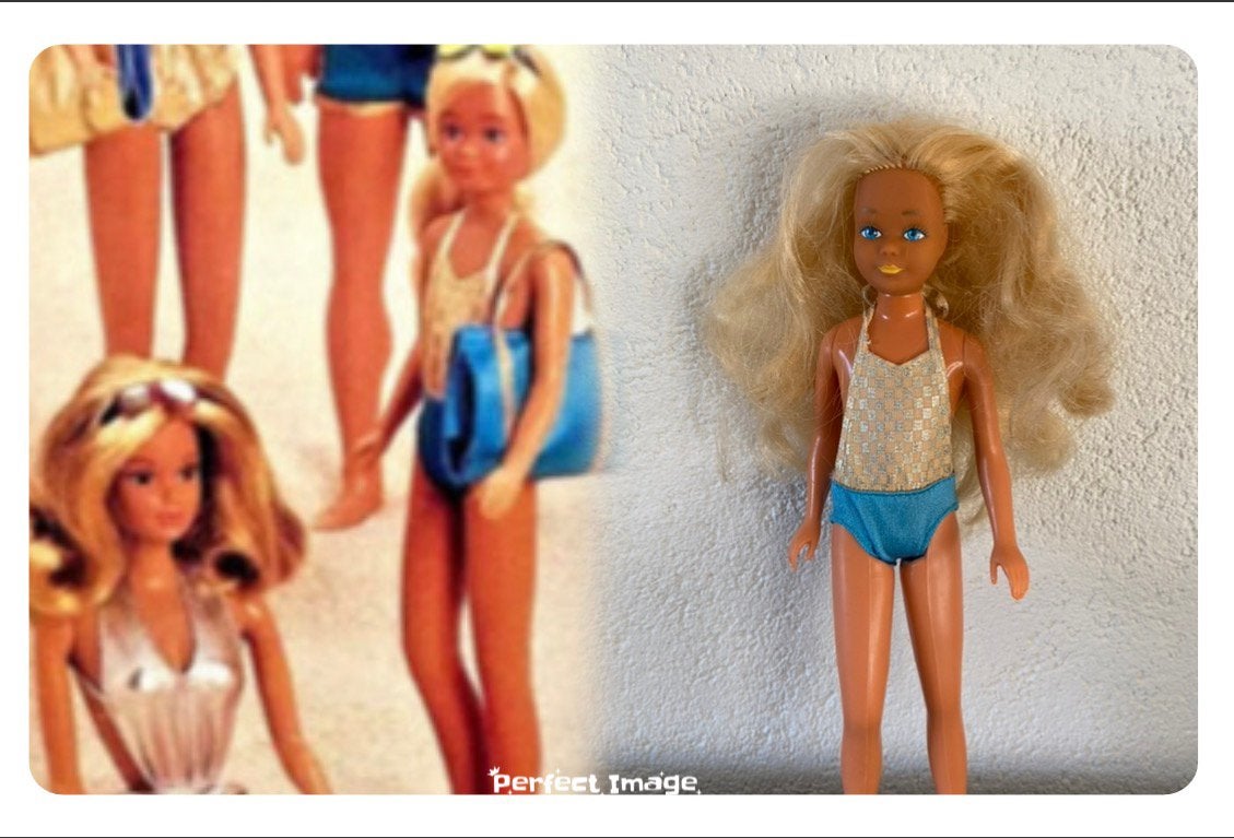 Vintage Barbie Skipper Pop Mattel 1981 Sunsational Malibu, Ophalen of Verzenden, Zo goed als nieuw, Pop, Levensecht of Reborn