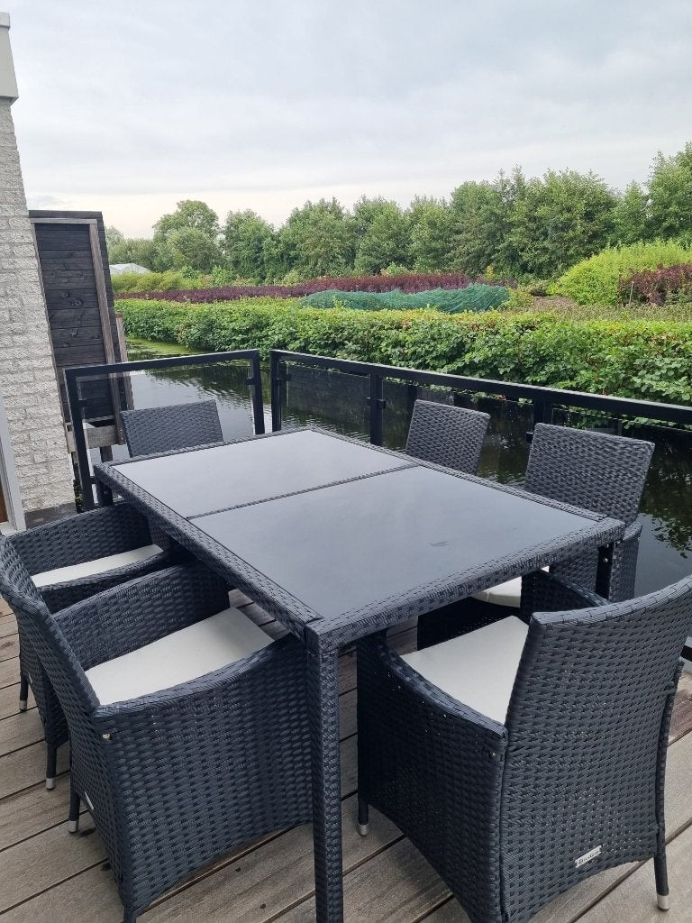 Tectake tuinmeubelset / wicker loungeset 6+1, Ophalen, Gebruikt, 6 zitplaatsen, Loungeset