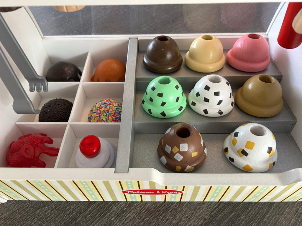 Melissa & Doug Speelgoed Set: IJscowagen, Burgerkraam, Koffi, Ophalen, Zo goed als nieuw, Jongen of Meisje