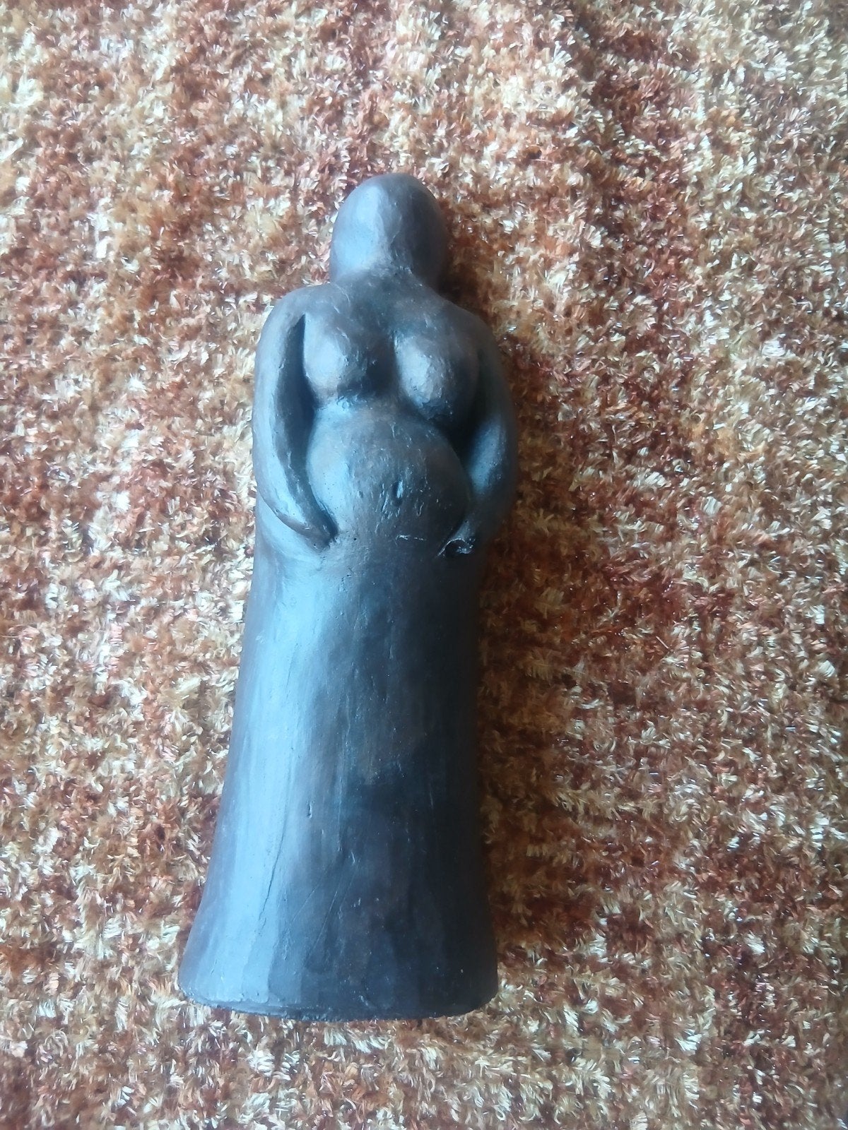 Beeldje van Kus naar RS - Zwangerschap, Antiek en Kunst, Ophalen, Minder dan 20 cm, Handgemaakt, Brons