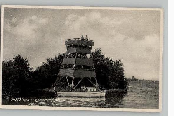 Uitkijktoren Loosdrechtsche plassen st 1935 H.Reijnhoudt, Verzenden, 1920 tot 1940, Gelopen, Noord-Holland
