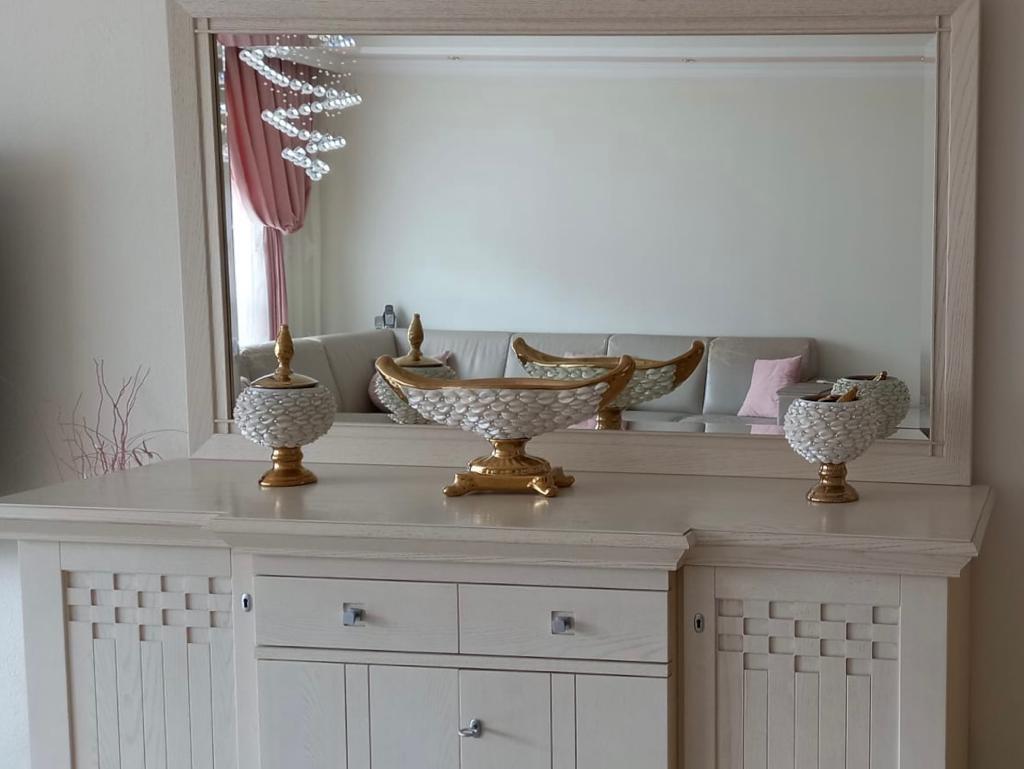 Complete beige woonkamerset: kasten, tafel, 6 stoelen, Huis en Inrichting, Complete inboedels, Ophalen