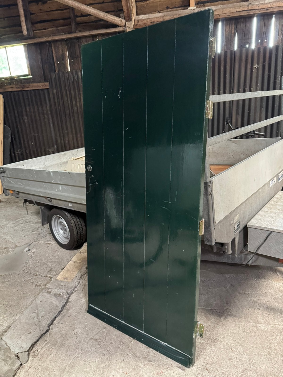 Massieve hardhouten voordeur., Ophalen, Gebruikt, 80 tot 100 cm, Buitendeur