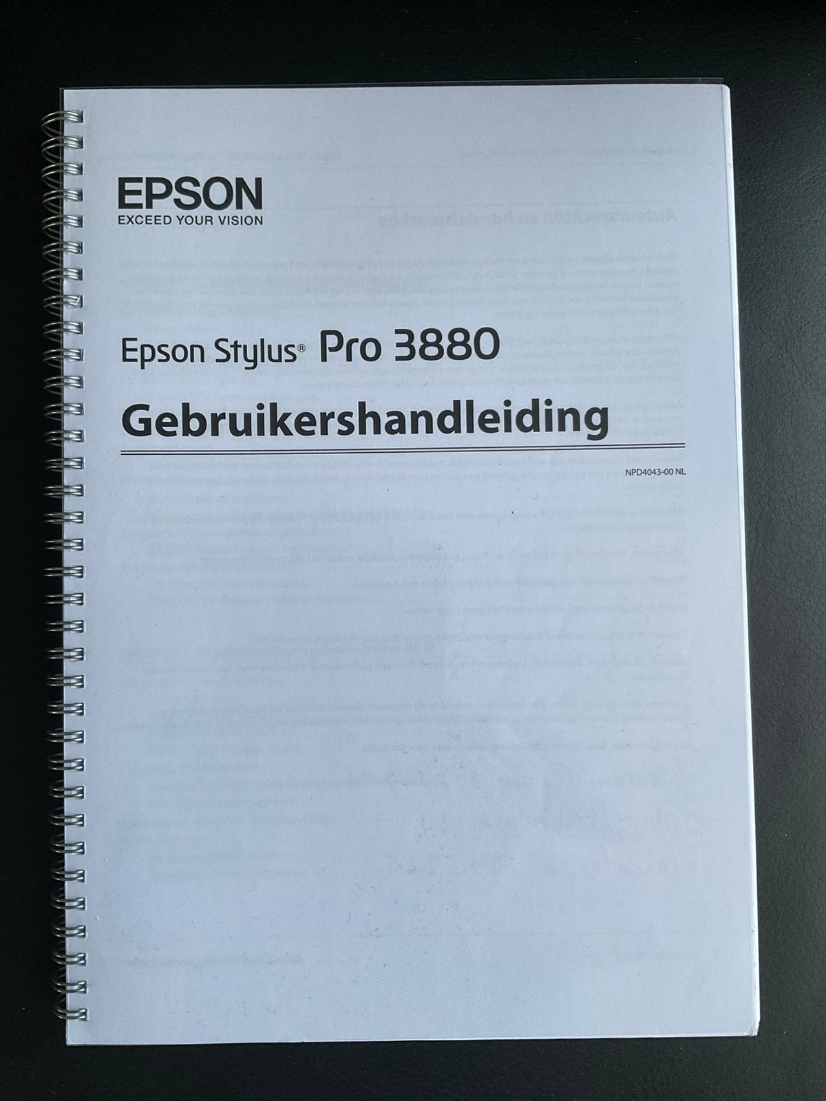 Epson Stylys Pro 3880 gebruikershandleiding, Ophalen of Verzenden, Zo goed als nieuw