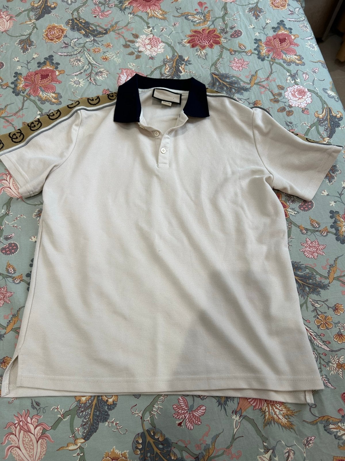 Gucci polo met reflectieve zijkant, Ophalen of Verzenden, Zo goed als nieuw, Maat 48/50 (M), Wit