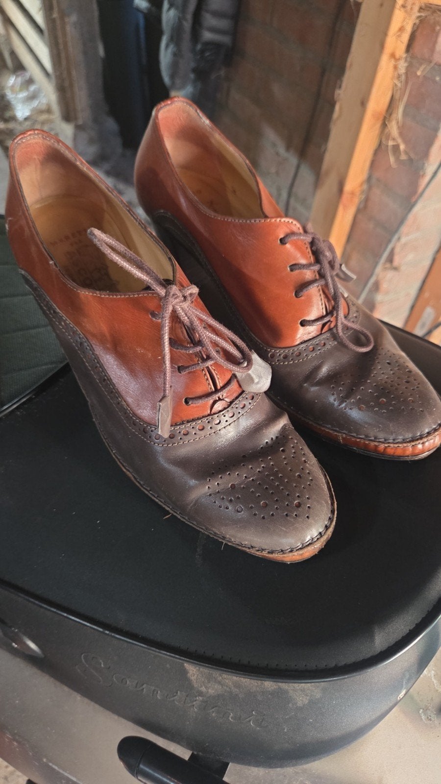 Maretto leren veterschoenen, maat 40.5 retro. vintage, Ophalen of Verzenden