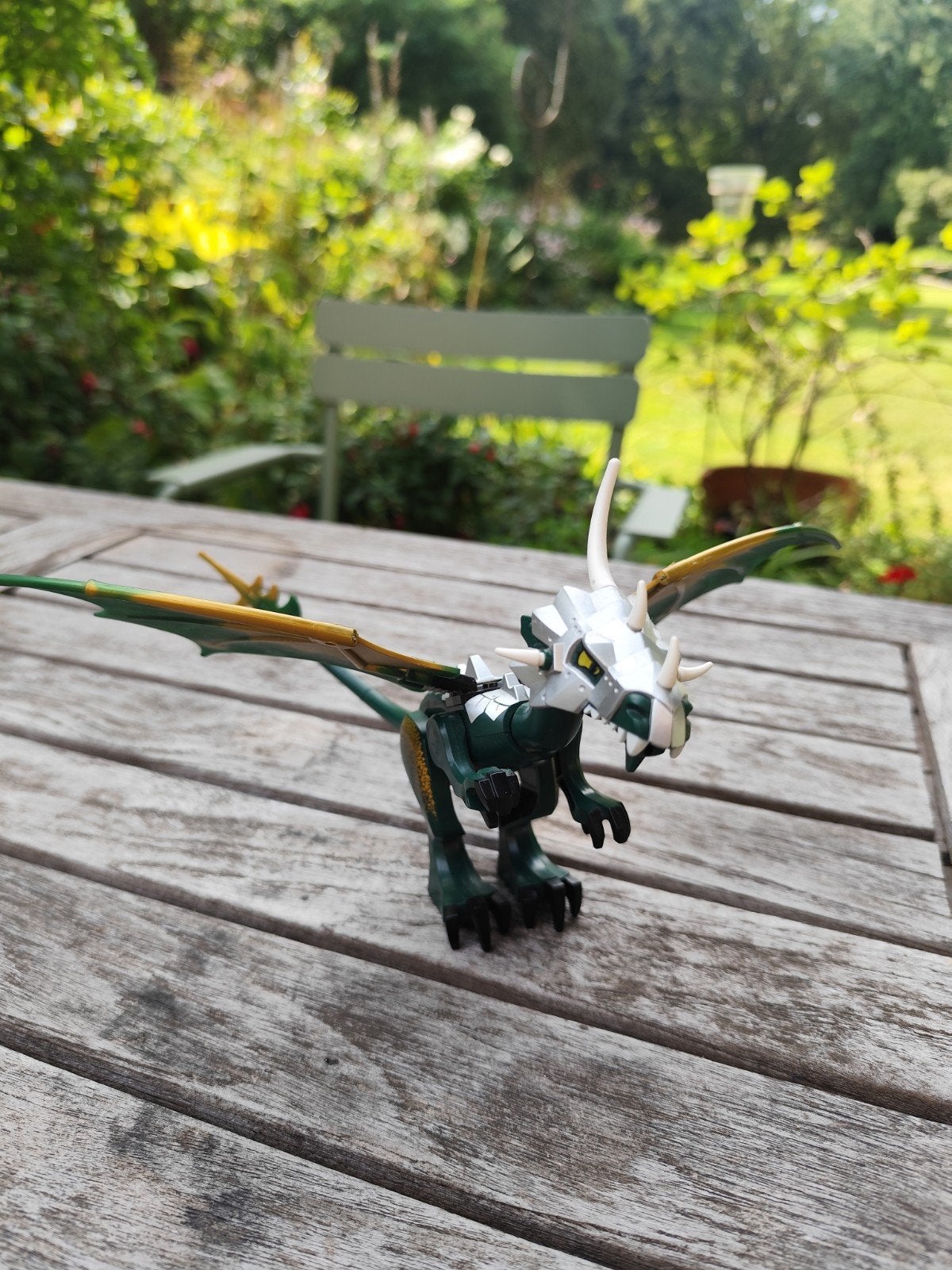 Lego Fantasy Draak met zadel - Groen/Goud, Ophalen of Verzenden, Zo goed als nieuw