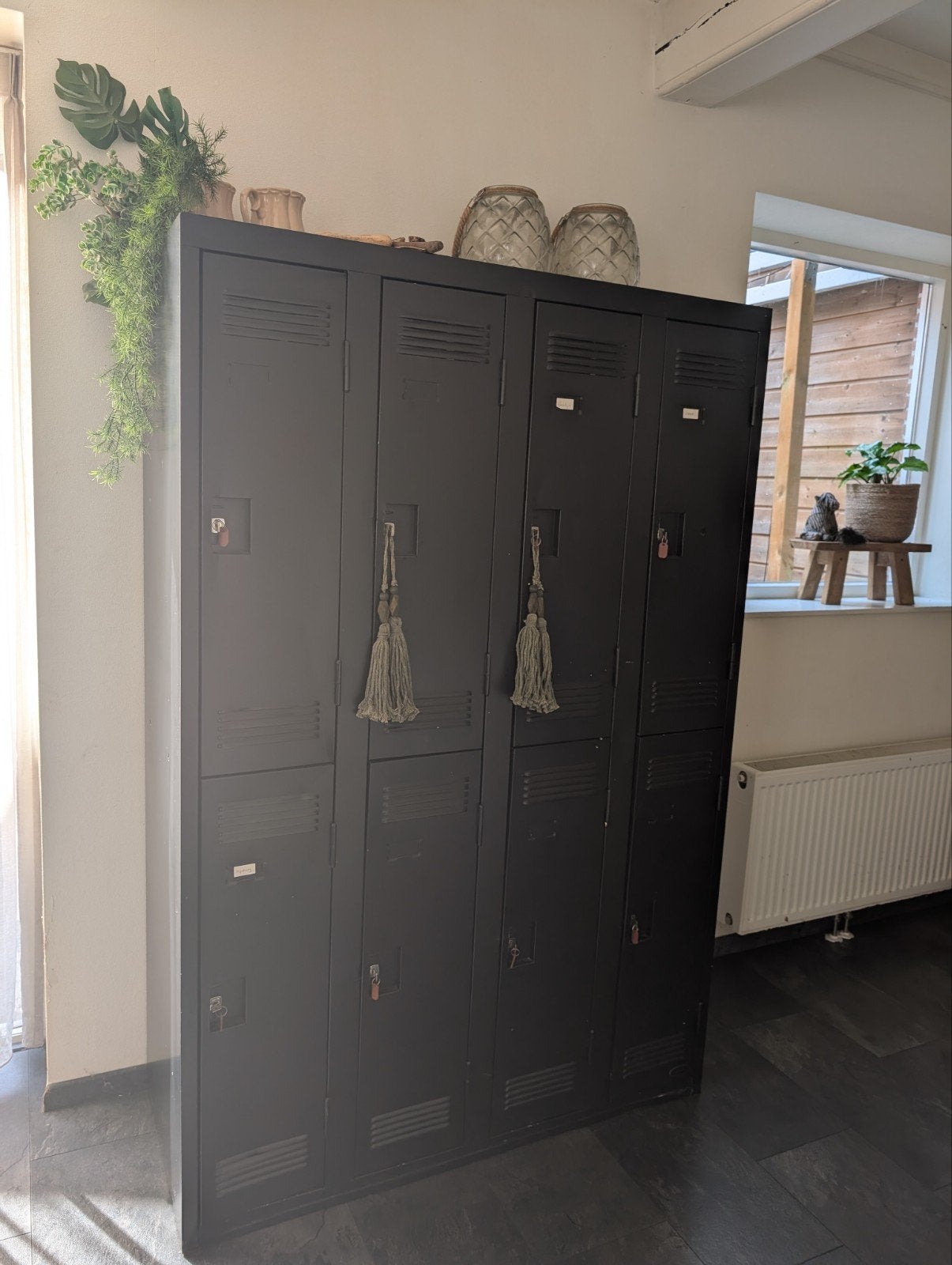 Stoere lockerkast met 8 lockers en sleutels - 180x120x50cm, Ophalen, Gebruikt, Industrieel