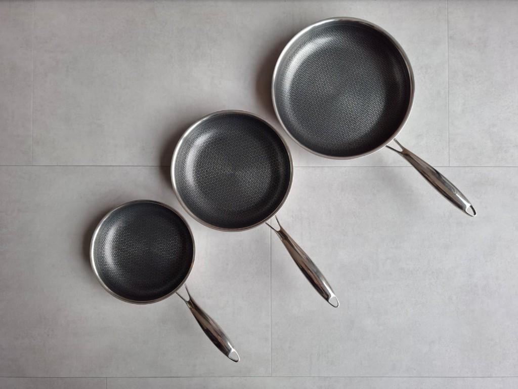 ONYX cookware pannenset 20cm 24cm 28cm, Ophalen, Gebruikt, Pannenset, Rvs