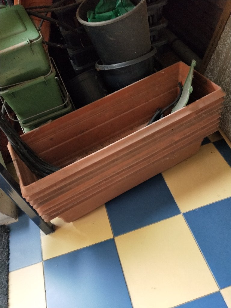 Diverse Grote Bloembakken, Tuin en Terras, Ophalen, Kunststof, Gebruikt, Minder dan 30 cm