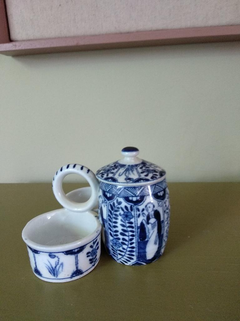Lange Lijs peper zout en mosterd stel Mosa chinoiserie, Antiek en Kunst, Ophalen