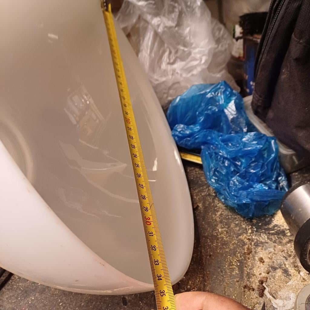 Witte glazen lampenkap - halve bol, Ophalen of Verzenden, Gebruikt