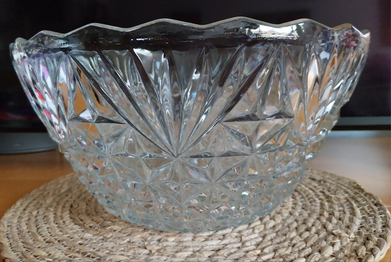 Kristal grote bowl schaal vintage, Antiek en Kunst, Antiek | Glas en Kristal, Ophalen