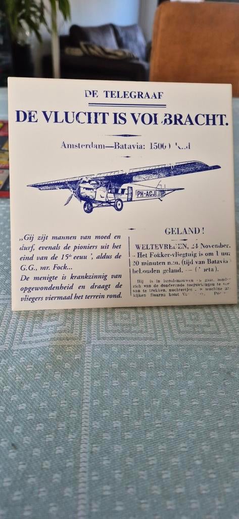 Te koop delftsblauw tegeltje Amsterdam -Batavia, Ophalen of Verzenden, 1:72 tot 1:144, Overige merken