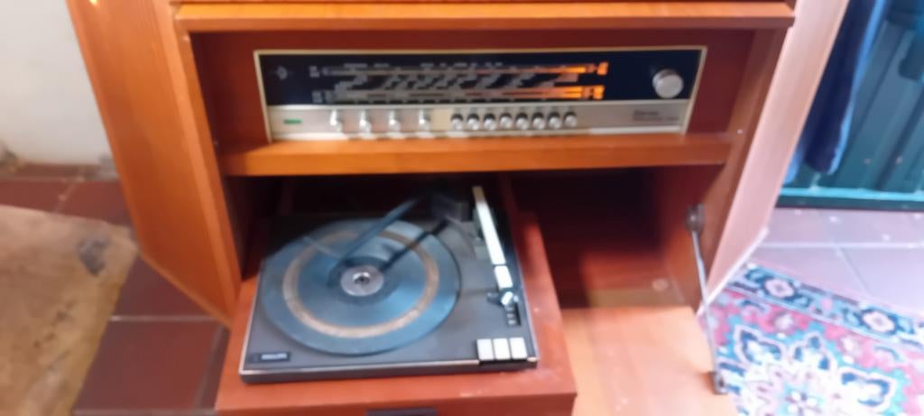 Vintage Leinetal Radio/Platenspeler Meubel,voor de Klusser., Ophalen, Gebruikt, Platenspeler, Overige merken