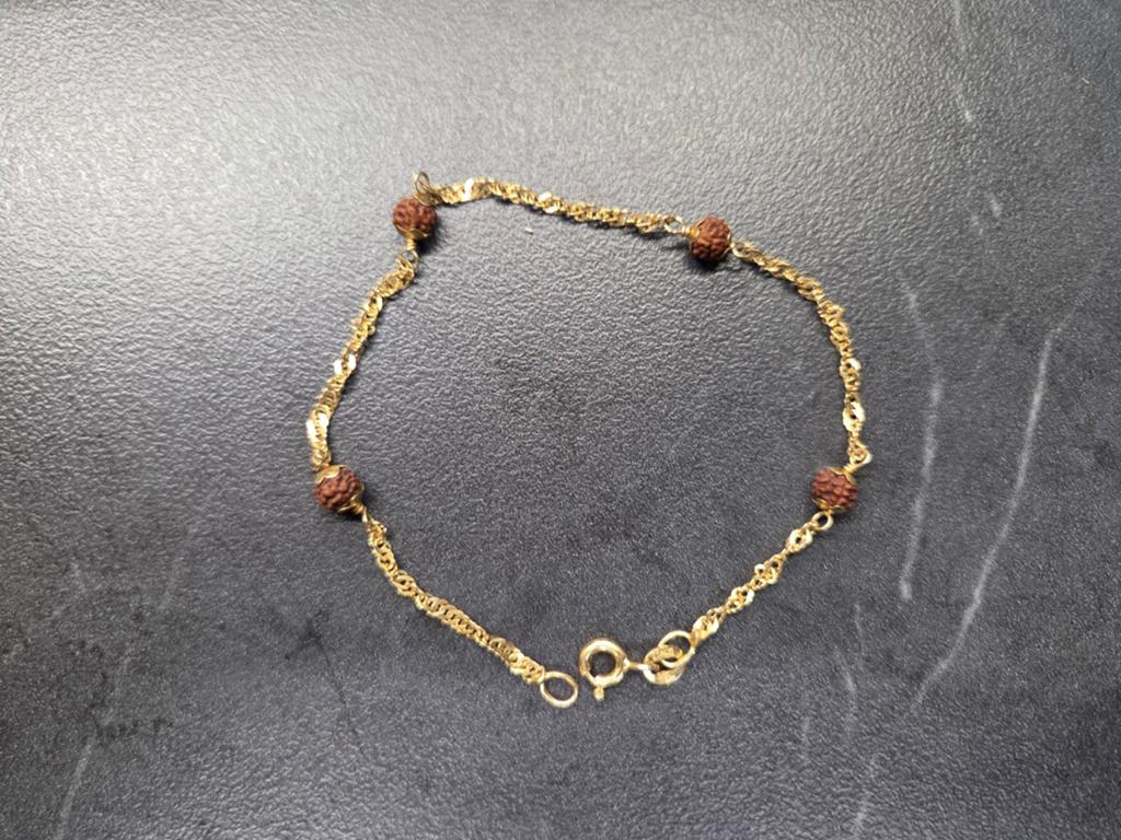 14 Karaat Gouden Armband met Rudraksha kralen - 1.50 gram, Gebruikt, Ophalen of Verzenden, Met bedels of kralen, Goud