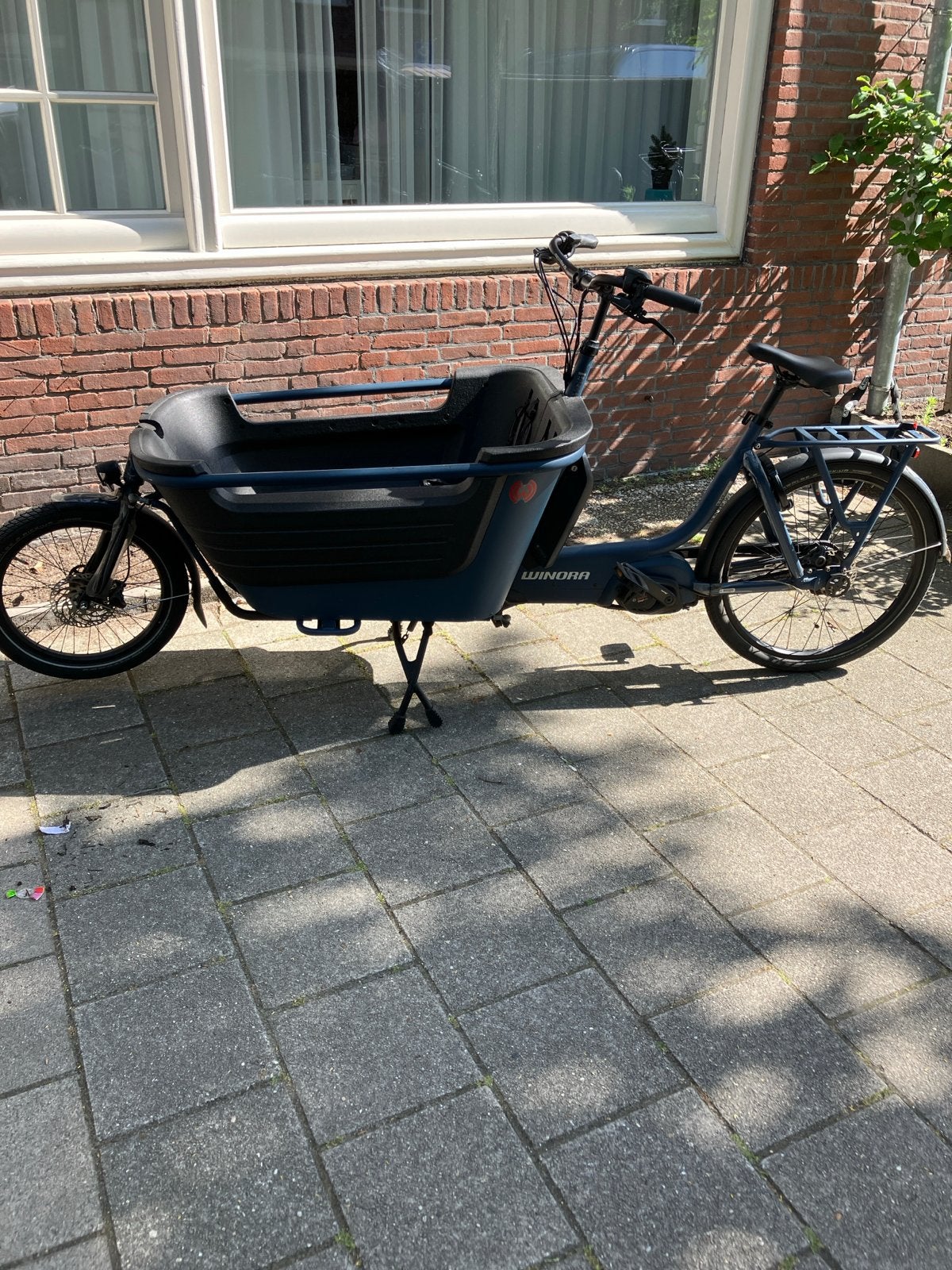 Winora FUB 2W elektrische bakfiets, Fietsen en Brommers, Gebruikt, Goederen, Elektrisch, Schijfrem