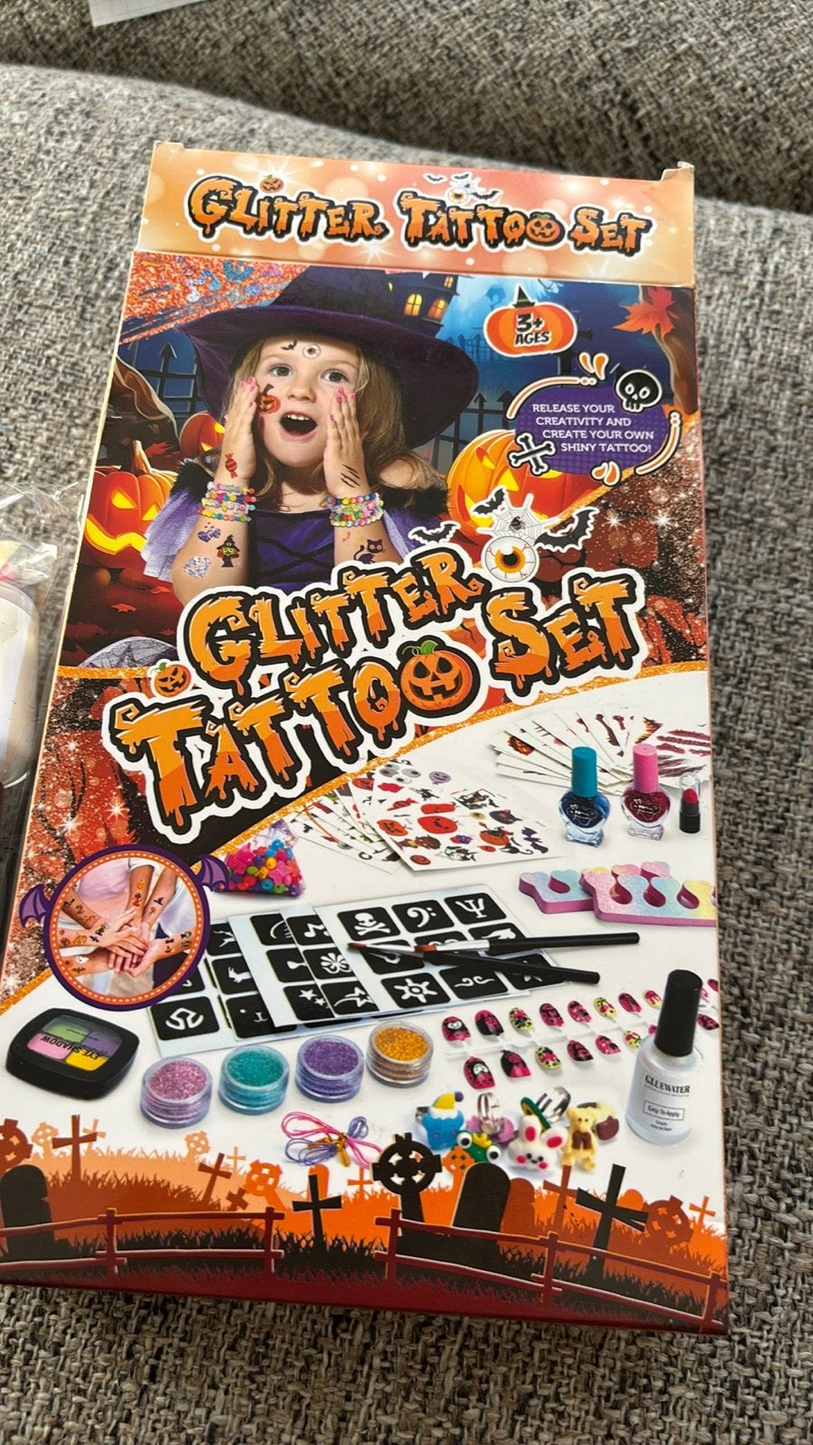 Glitter Tattoo Set - Halloween Thema nieuw!, Ophalen of Verzenden, Nieuw, Jongen of Meisje