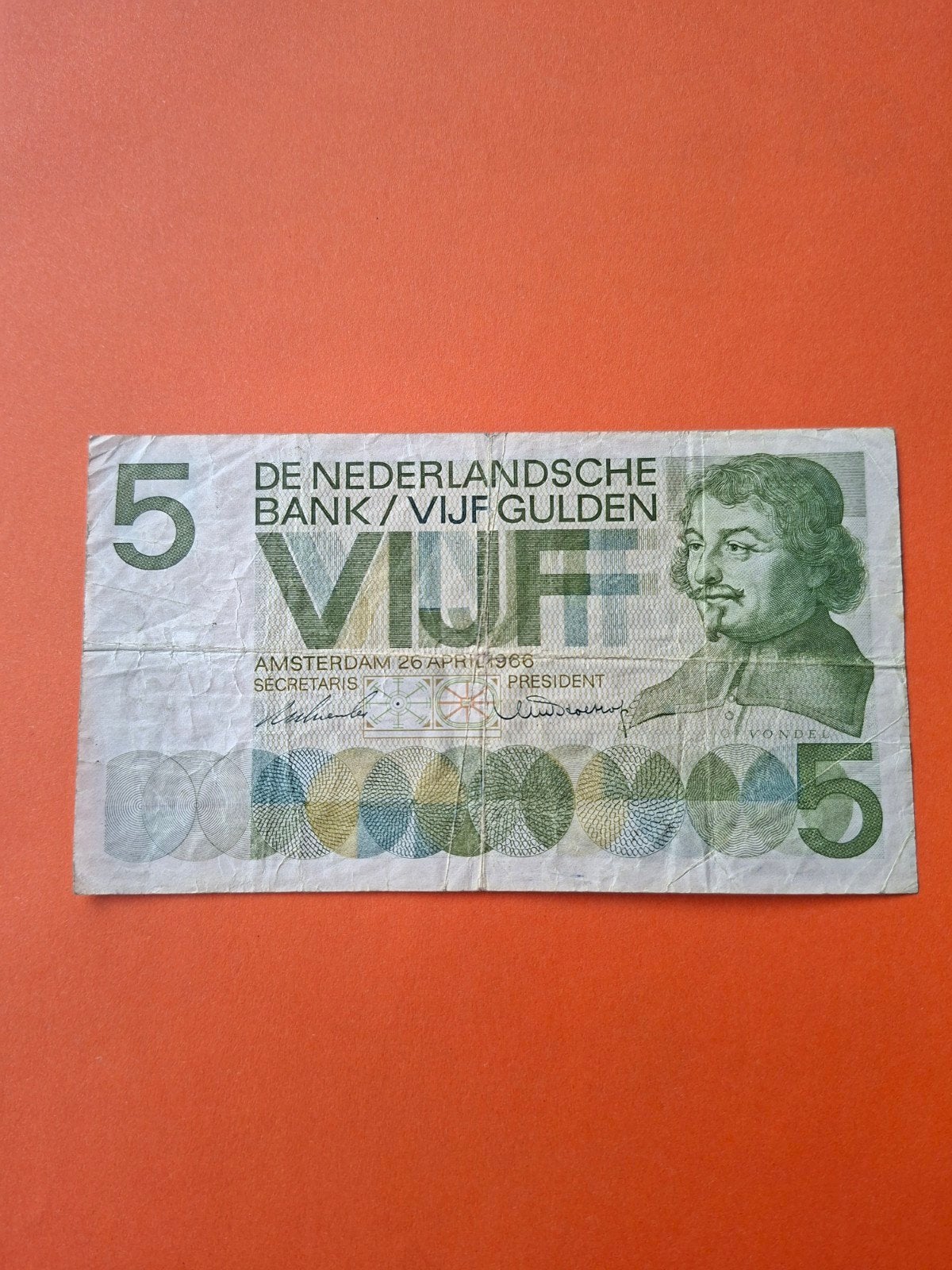 5 gulden Vondel I 1966 in ZF
Serie nummer 3 HB 044962
PL 23-, Ophalen of Verzenden, 5 gulden, Los biljet