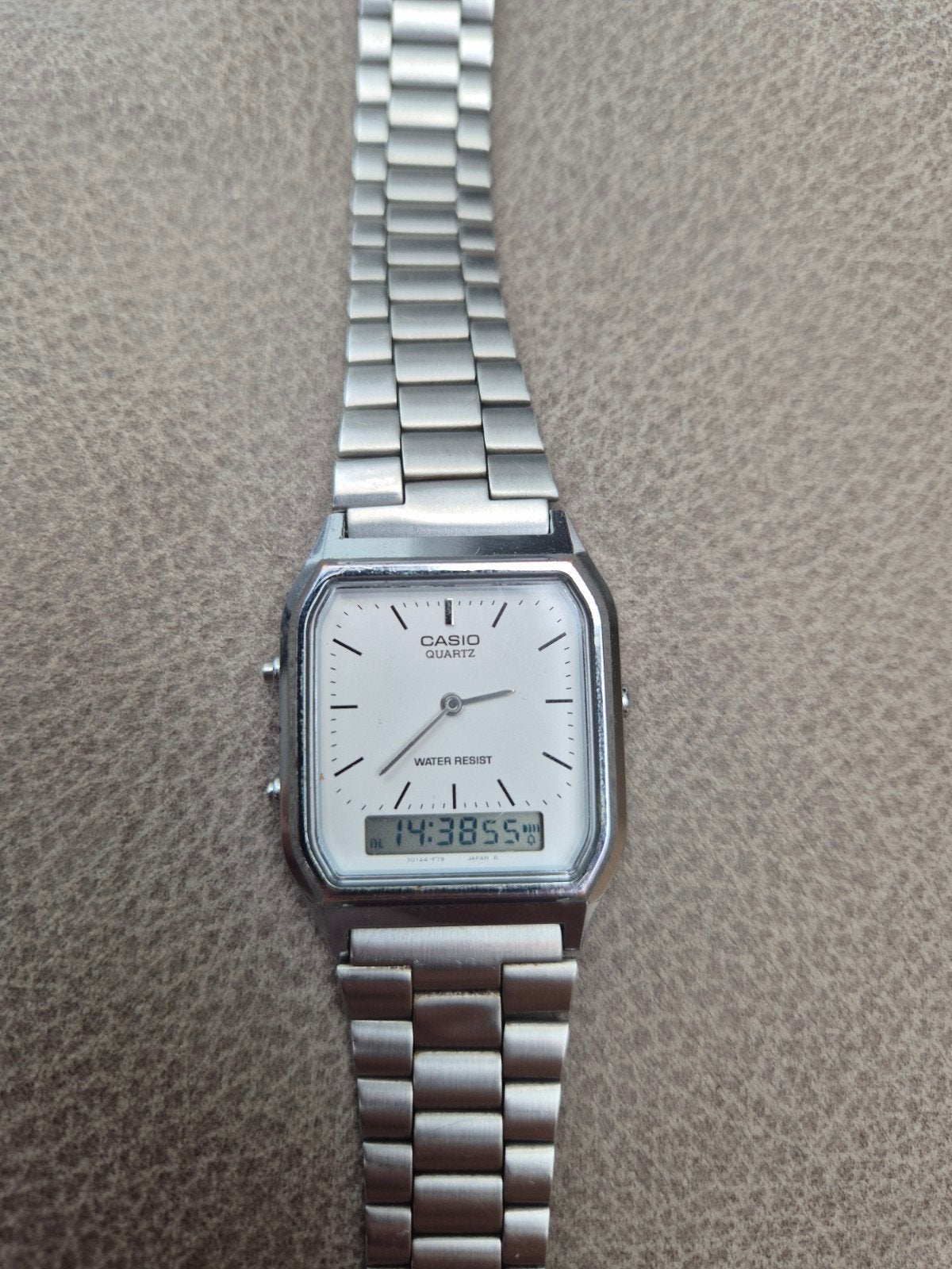 Casio Vintage AQ-230A-7DMQYES Unisex Horloge, Gebruikt, Staal, Polshorloge, Ophalen of Verzenden