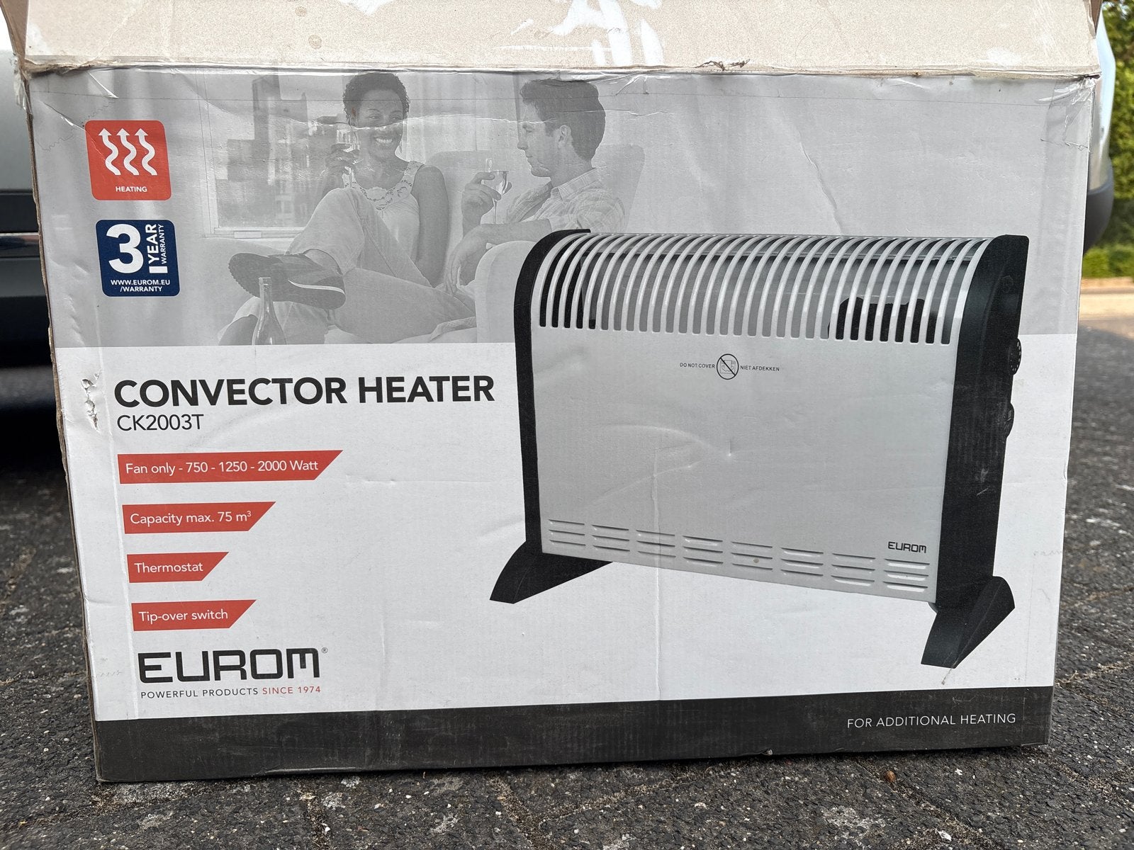 Eurom Convector Heater CK2003T - 2000W, Ophalen, 30 tot 80 cm, Kachel, Zo goed als nieuw
