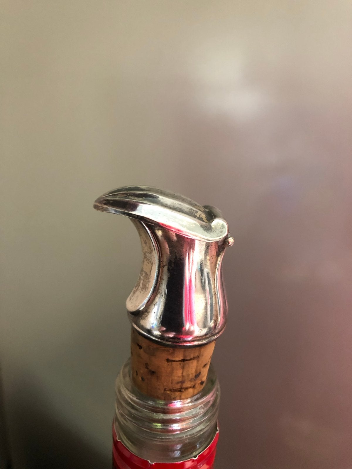 Zilveren of verzilverde schenkdop met kurk, Ophalen of Verzenden, Zilver