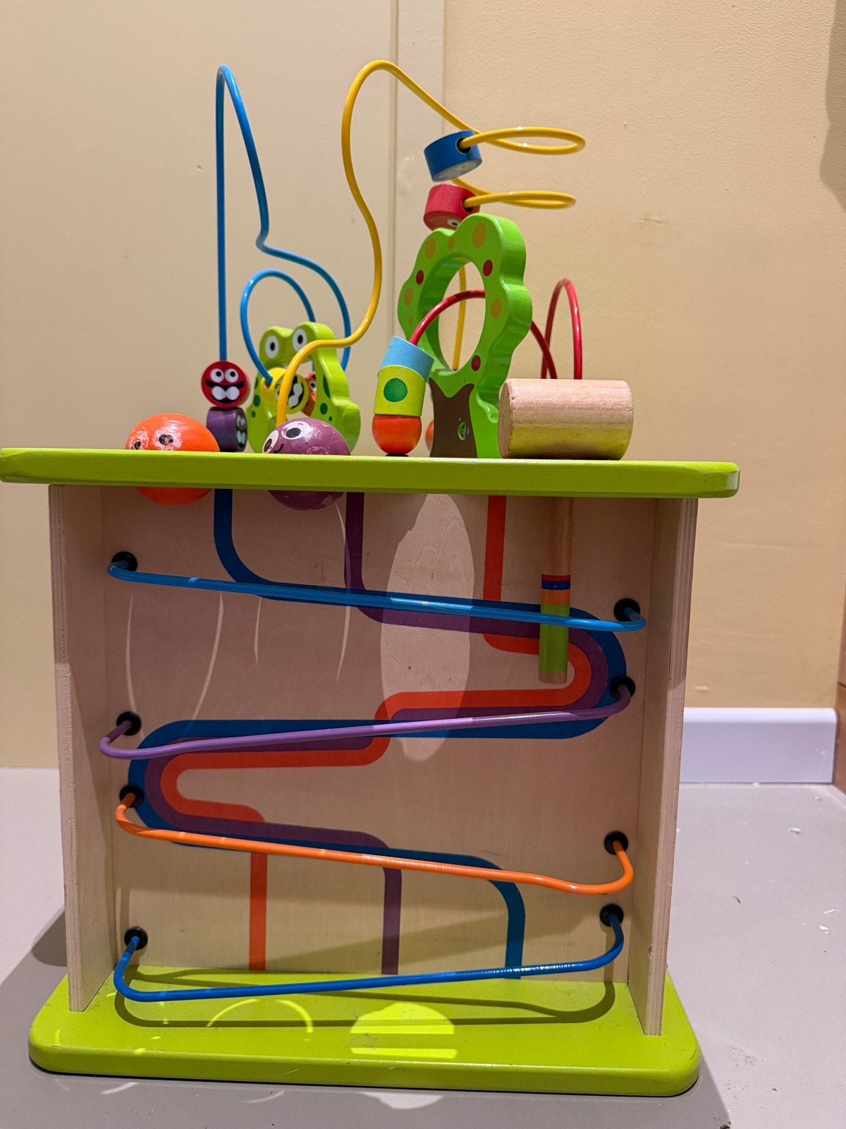 Hape houten activiteitenkubus met kralen en vormen, Ophalen, Gebruikt, Overige typen
