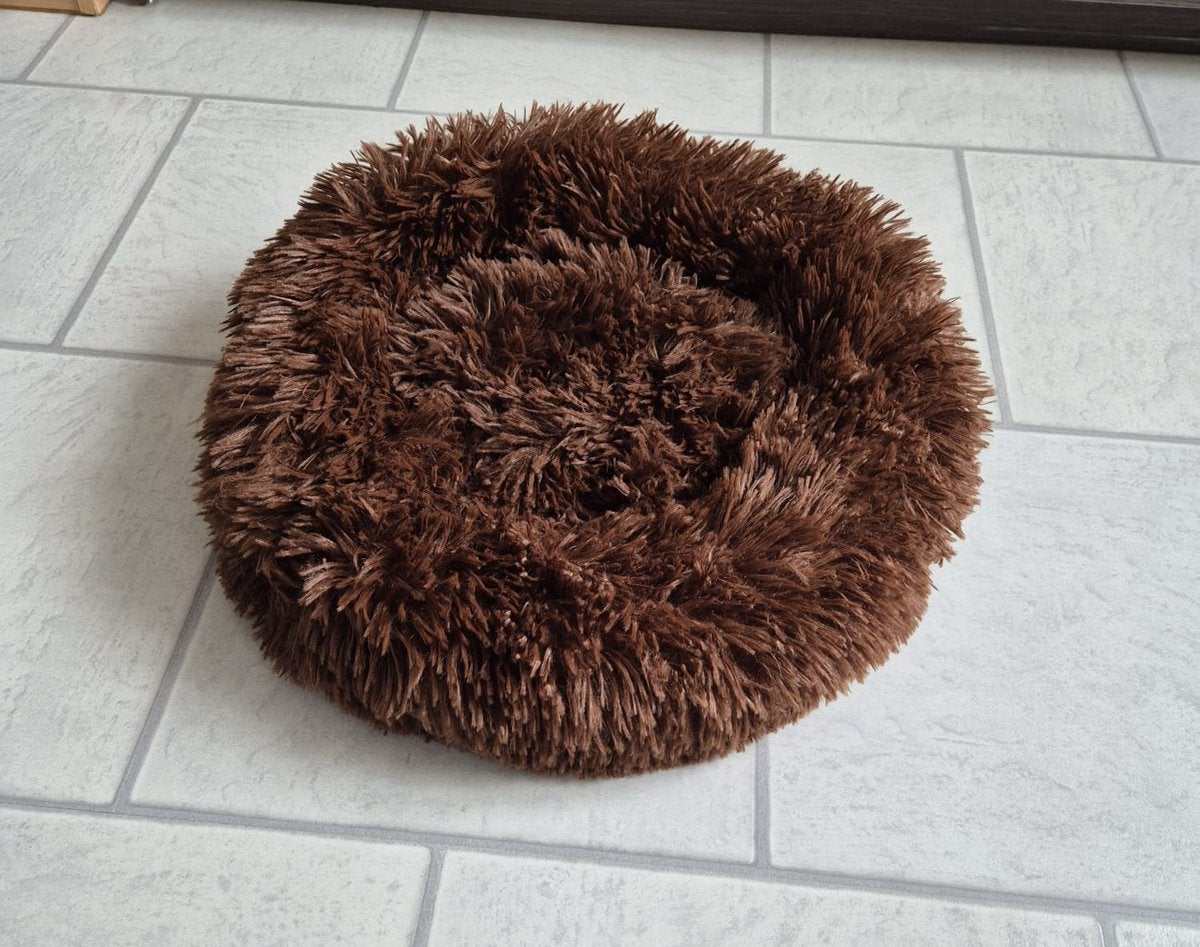 Super zacht & pluizig bruin dierenmandje (kat/kleine hond), Ophalen of Verzenden, Zo goed als nieuw, Pluche