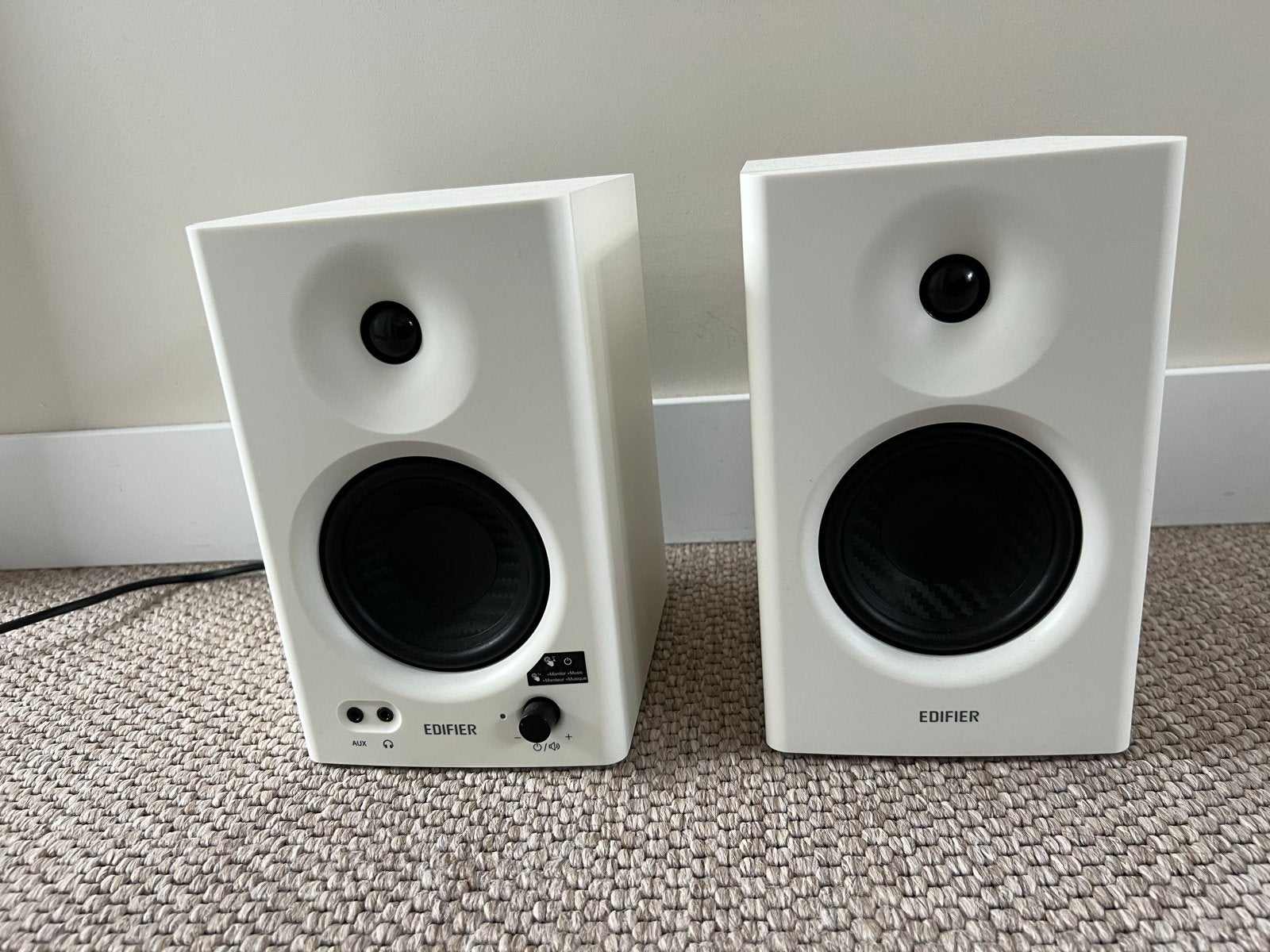 Edifier MR4 Studio Monitor Speakers - Wit, Audio, Tv en Foto, Studiomonitor, Zo goed als nieuw, AUX-ingang, Minder dan 60 watt