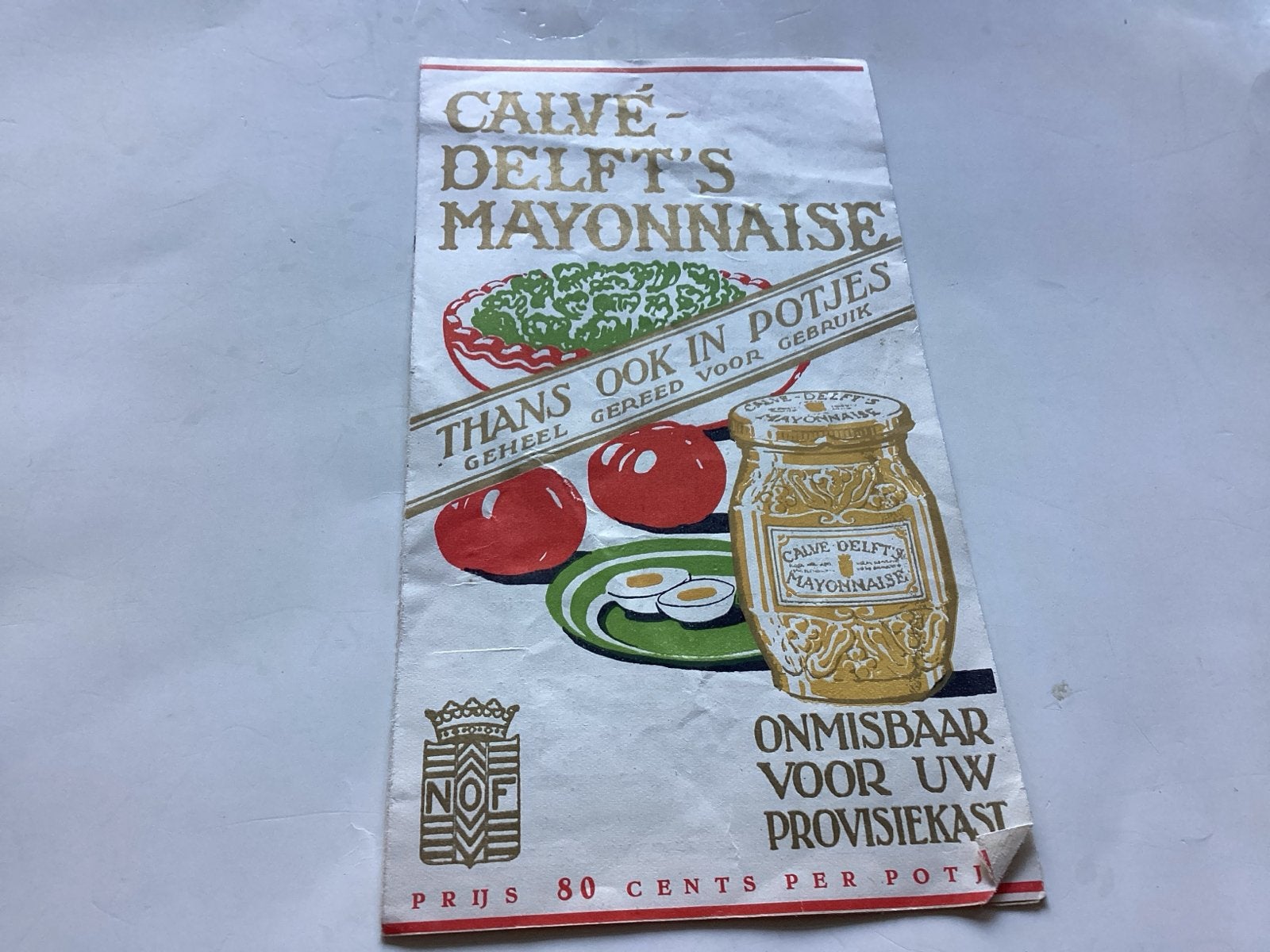 Vintage Calvé-Delft's Mayonnaise Receptenfolder, Ophalen of Verzenden, Gelezen, Folder