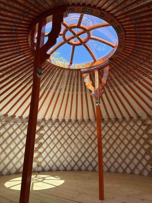 Mongoolse Ger / Yurt - Houten geraamte | 5 wands, Caravans en Kamperen, Ophalen, Gebruikt, Meer dan 6