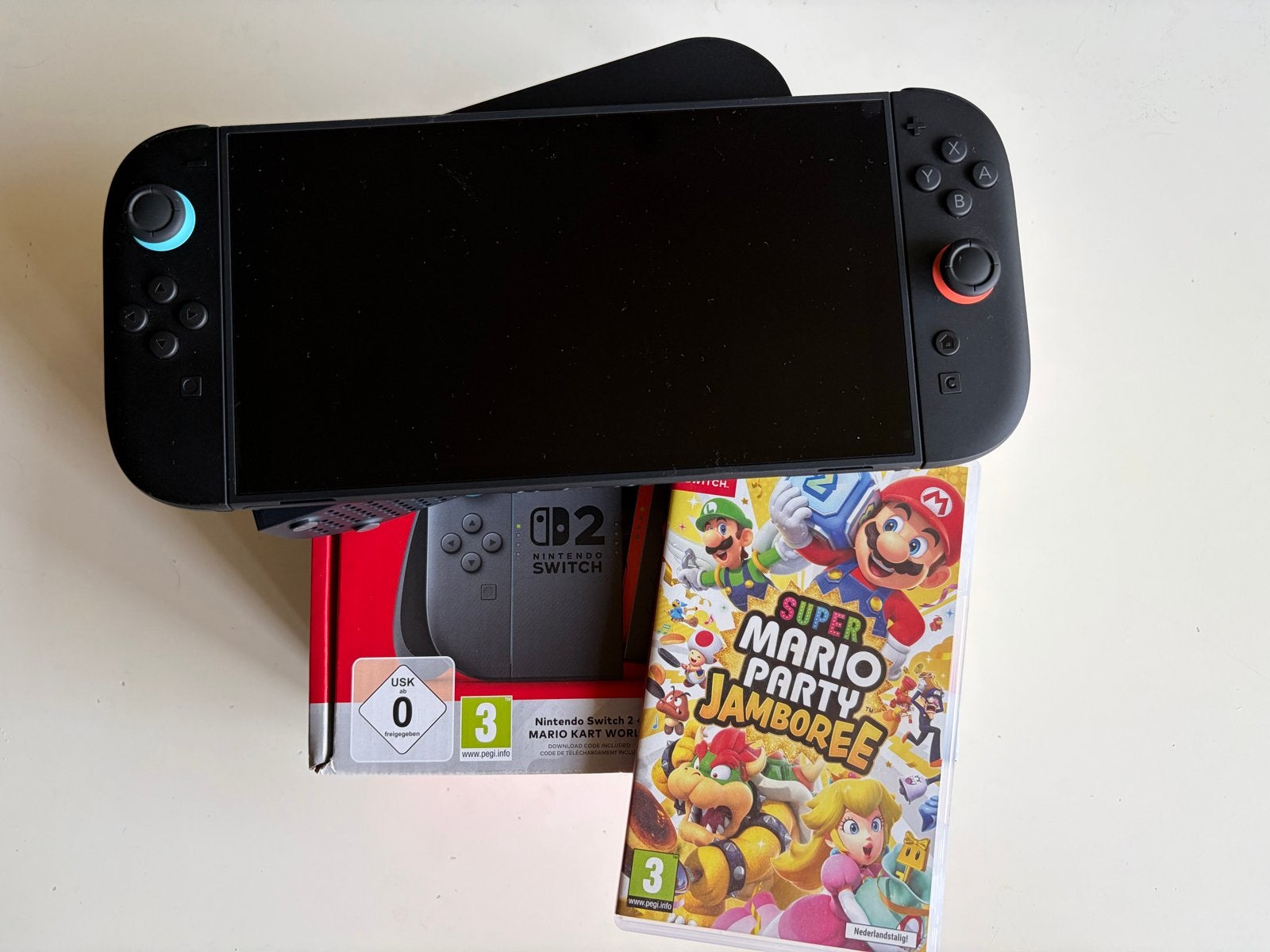 Nintendo Switch 2 met Mario Party Jamboree, Spelcomputers en Games, Ophalen, Met games, Met 2 controllers, Zo goed als nieuw