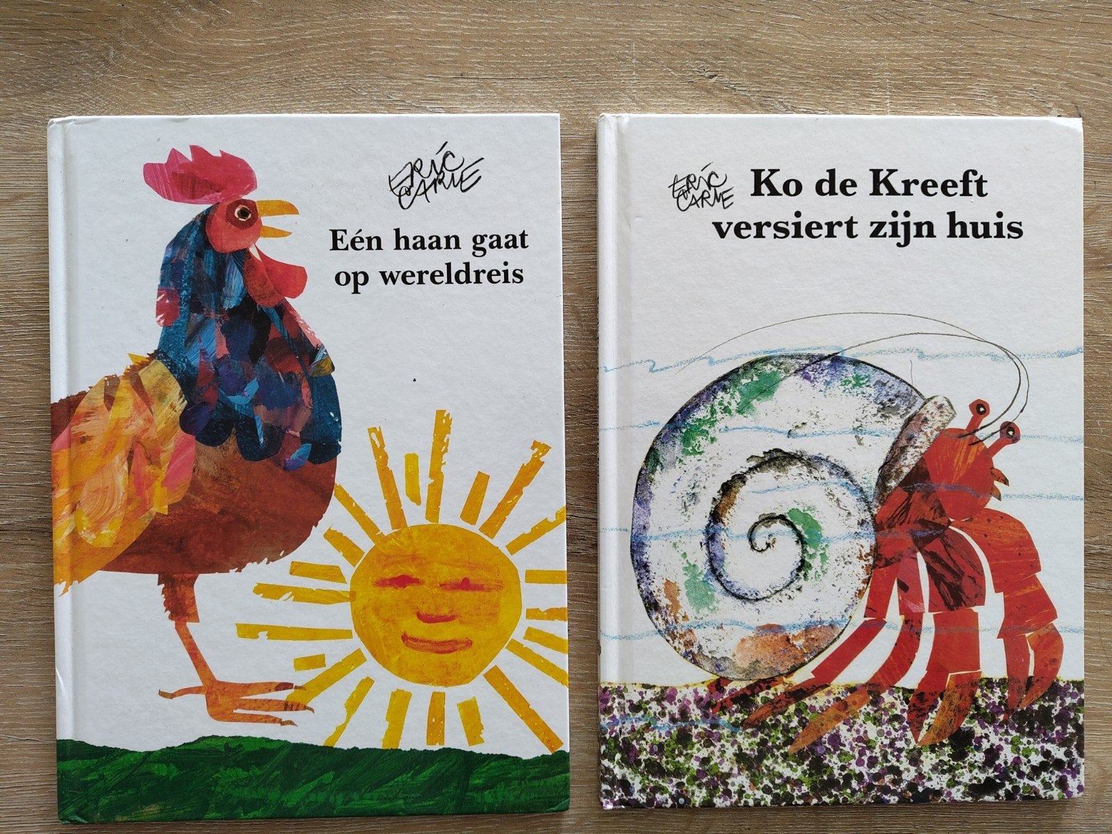Eric Carle: Haan op Wereldreis & Ko de Kreeft versiert zijn, Ophalen of Verzenden, Gelezen, Eric Carle, Prentenboek