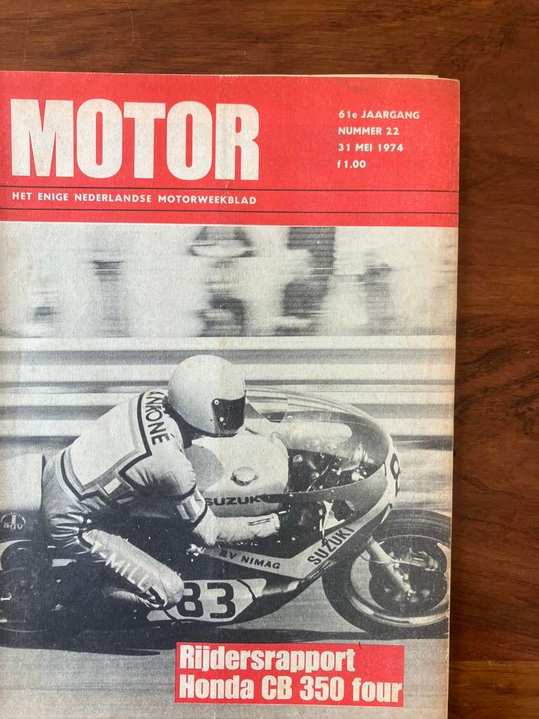 Weekblad Motor 1974 rijdersrapport honda cb350 four, Ophalen of Verzenden