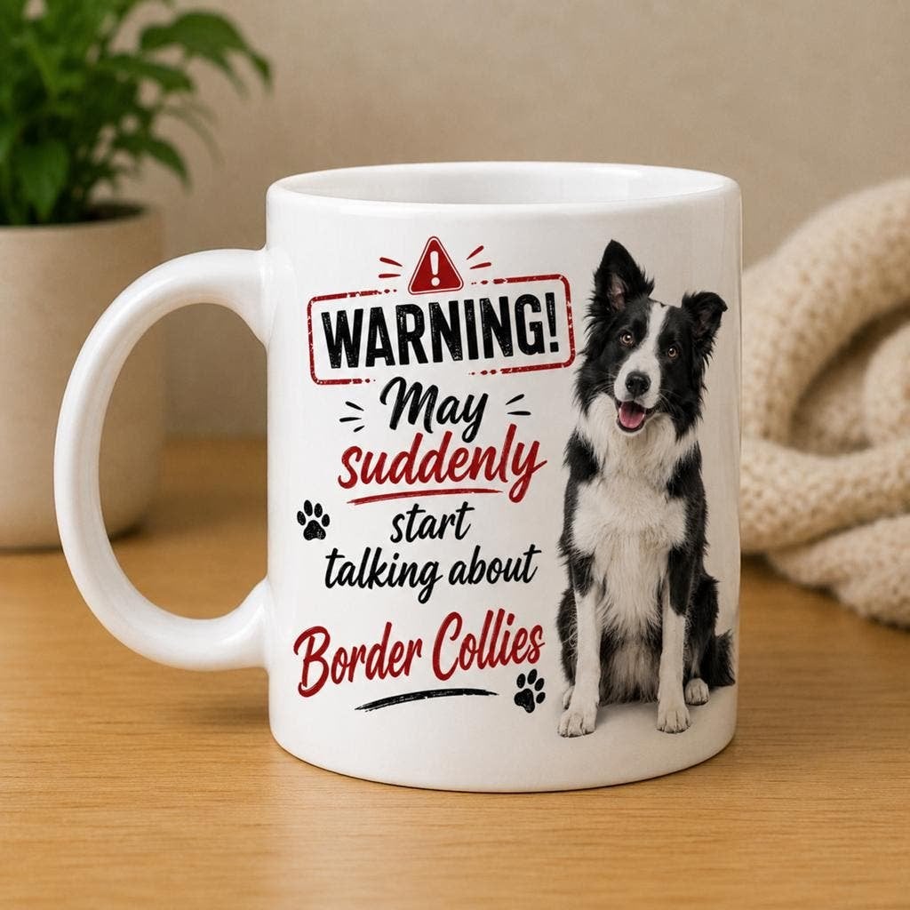 Border Collie Warning Mok, Dieren en Toebehoren, Verzenden, Nieuw