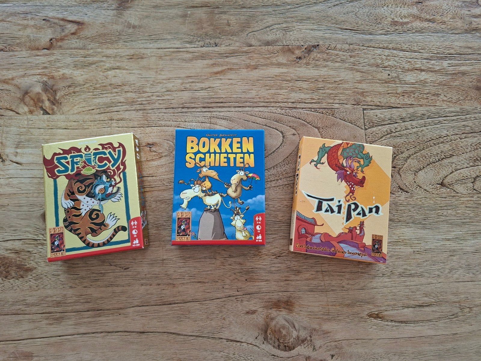 Spicy, Bokken Schieten & Tai Pan - Kaartspellen, Vijf spelers of meer, Ophalen of Verzenden, Zo goed als nieuw, HeidelBÄR Games, 999 Games, White Goblin Games