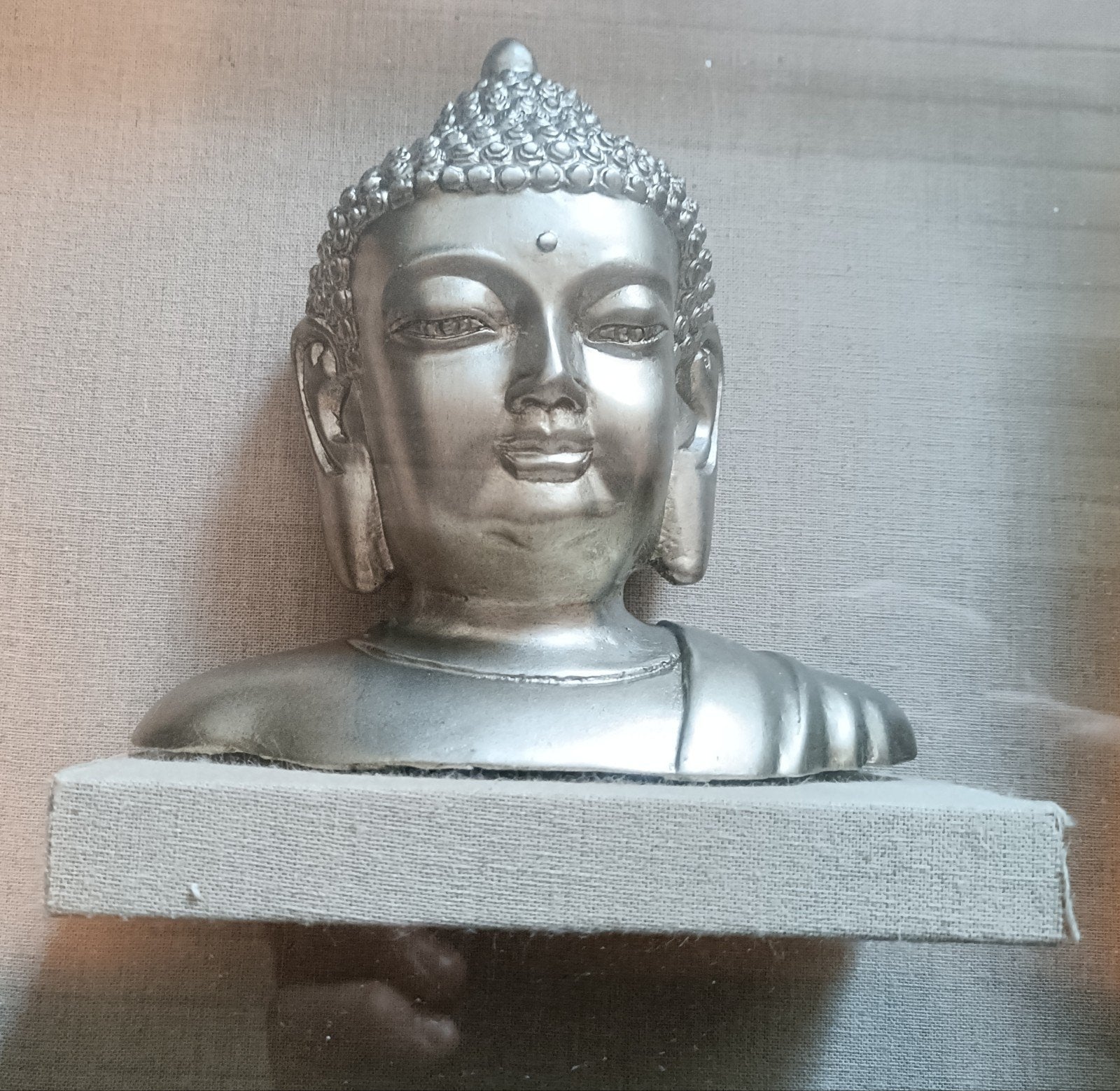 Boeddha Sakyamuni en Guanyin in lijst - Set van 2, Ophalen, Metaal, Zilver, Oosters