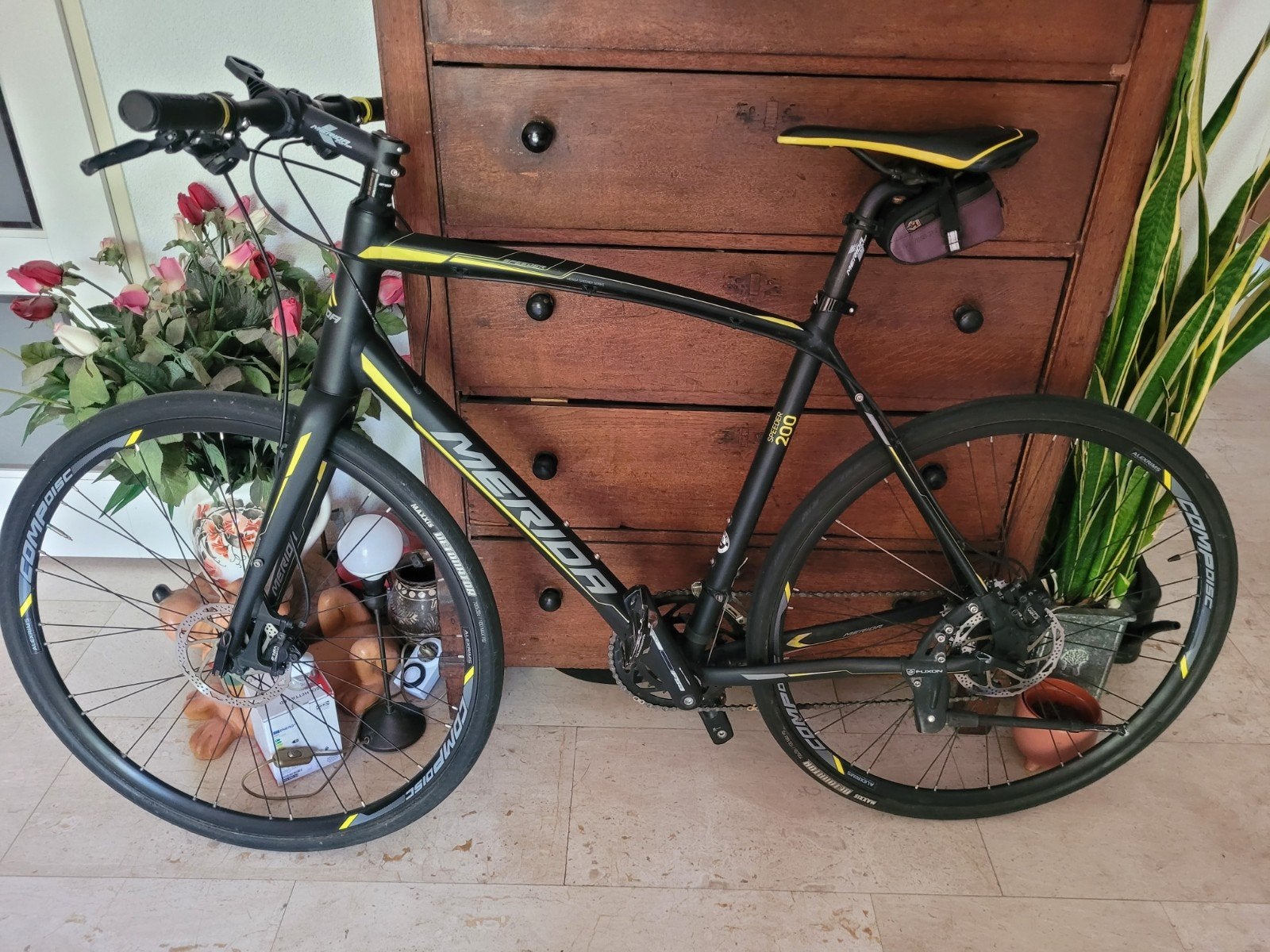 Hybride herenfiets Merida speeder 200 , maat 56  9speed, 28 inch, Gebruikt, 15 tot 20 versnellingen, Schijfrem