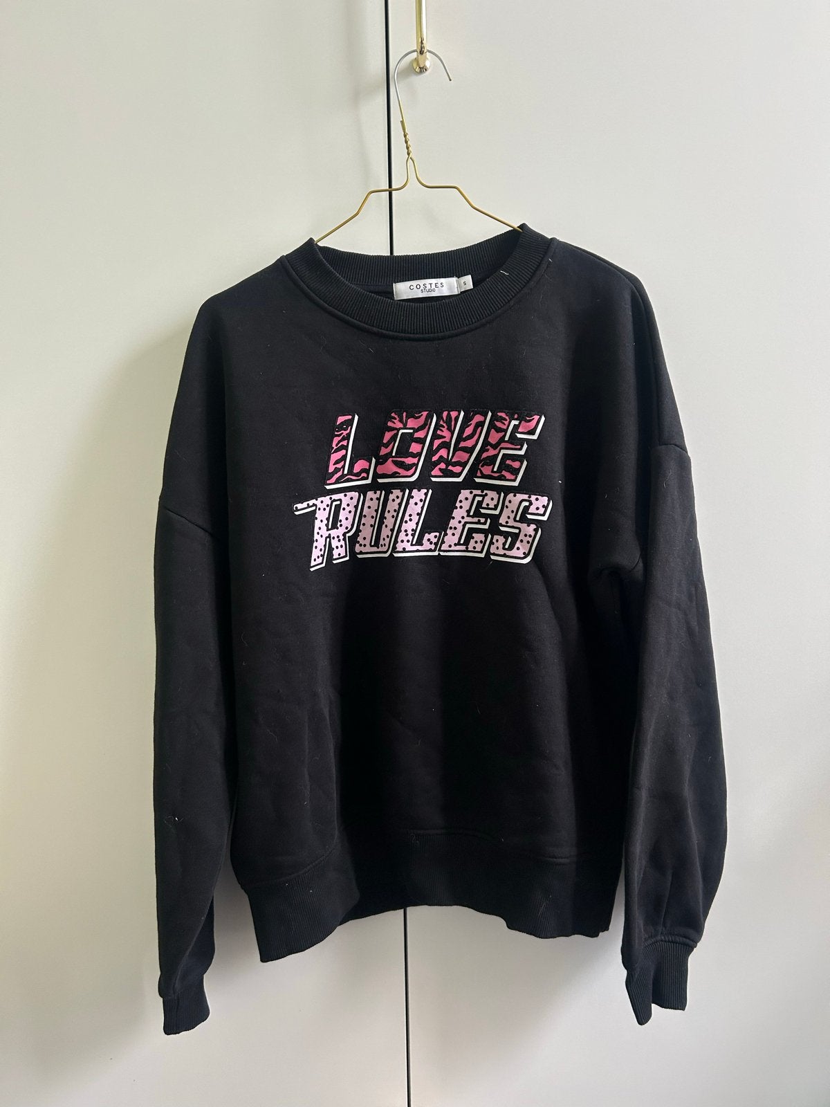 Costes zwarte sweater 'Love Rules' maat S, Zwart, Ophalen of Verzenden, Zo goed als nieuw, Lange mouw