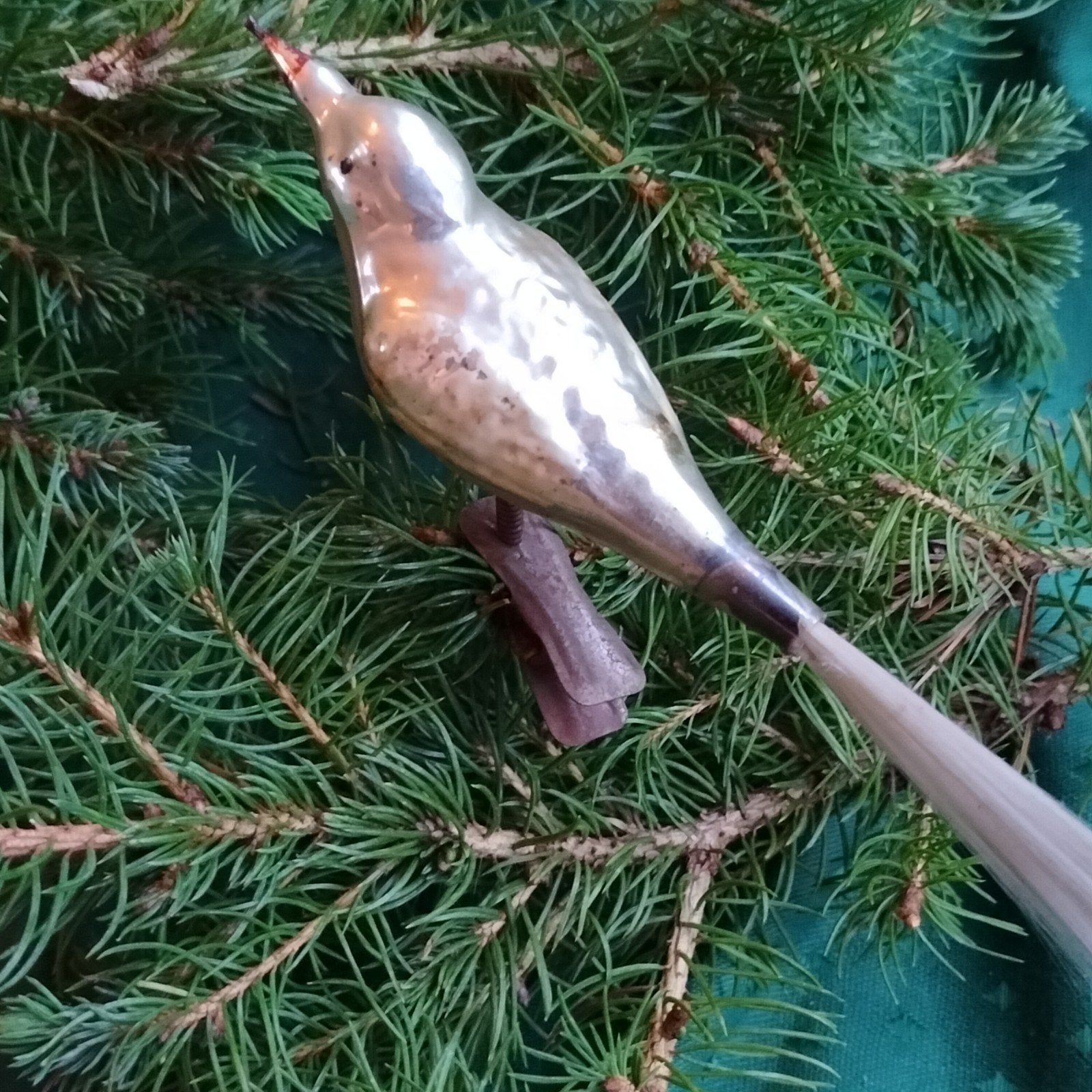 antieke kerstbal vogel., Ophalen of Verzenden