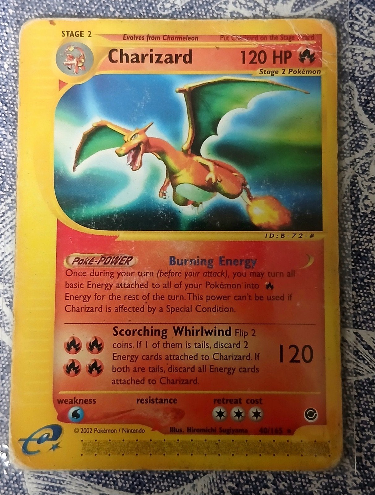 Charizard Pokémon kaart 2002 (ID: B-72-#), Hobby en Vrije tijd, Verzamelkaartspellen | Pokémon, Ophalen of Verzenden, Gebruikt
