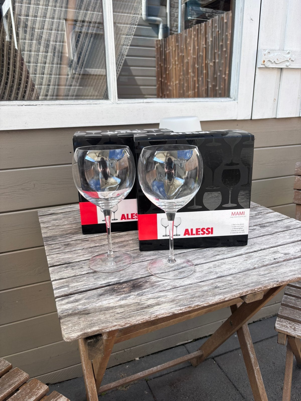 Alessi rode wijnglazen, Glas of Glazen, Nieuw, Ophalen of Verzenden, Glas